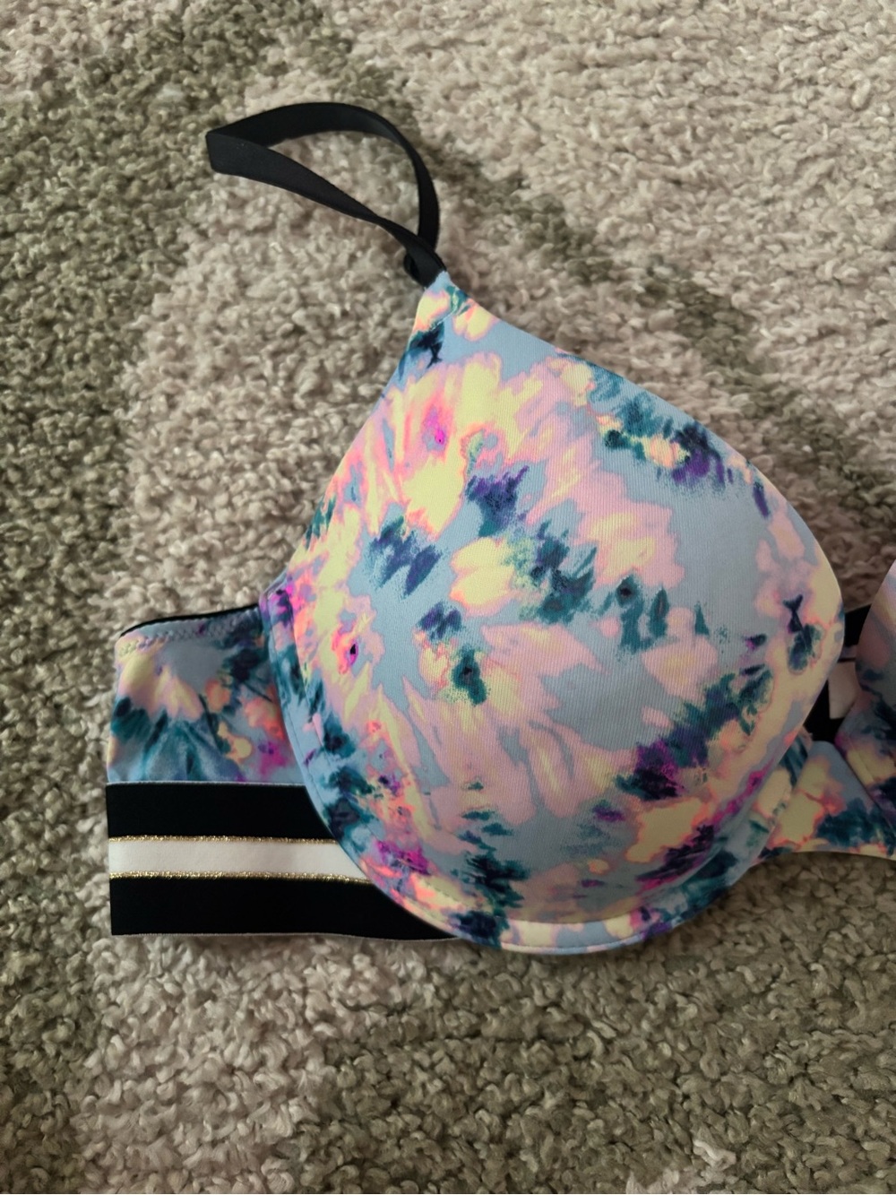 Victoria's Secret PINK Wear Everywhere Push Up Bra 36B Tie Dye Multicolor VS - Picture 6 of 12